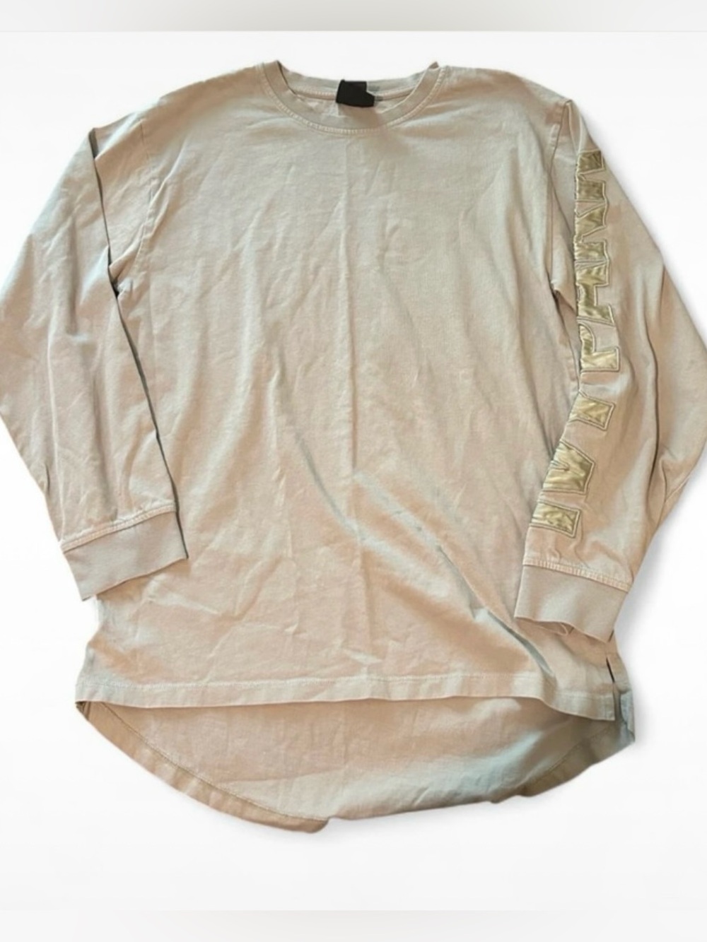 Ivy Park Stone Beige and Khaki Long Sleeve Shirt Logo Sleeve shirt